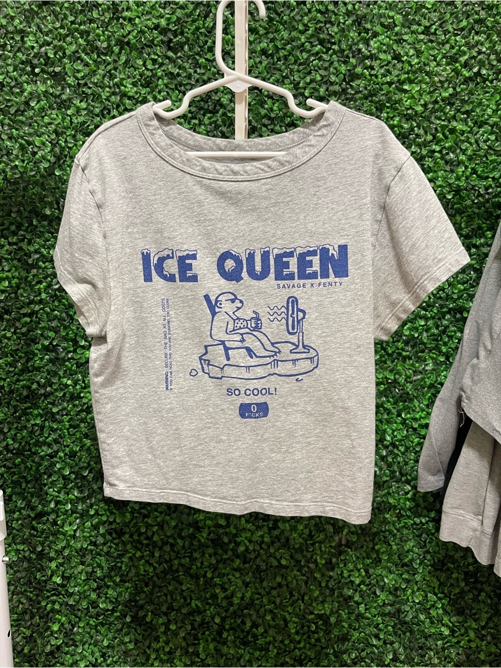 Savage X Fenty Gray Kids Ice Queen Graphic Tee with Blue Print